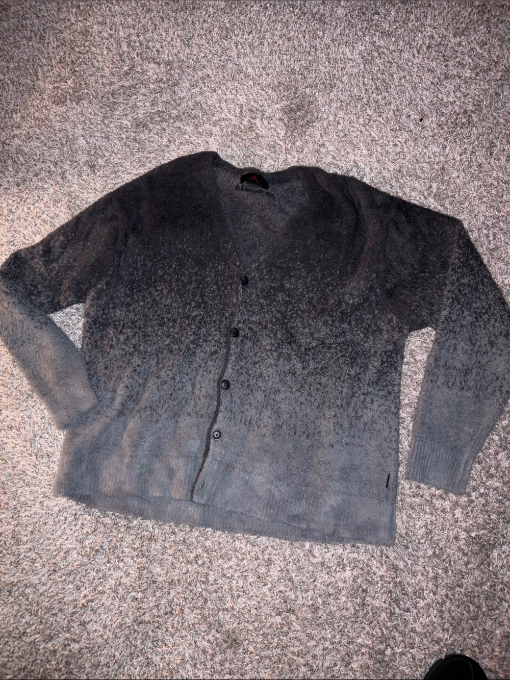Jordan Men's Dark Gray Button V-Neck Cardigan